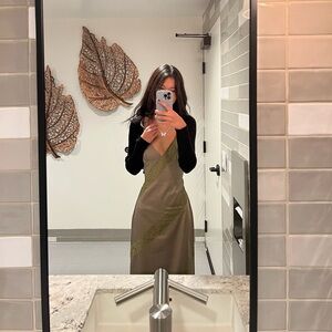 Motel Rocks Olive Satin Dress